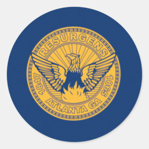 Flagge Atlanta, Georgien Runder Aufkleber