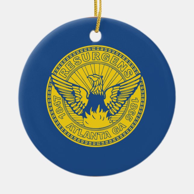 Flagge Atlanta (Georgien, USA) Keramik Ornament (Vorne)