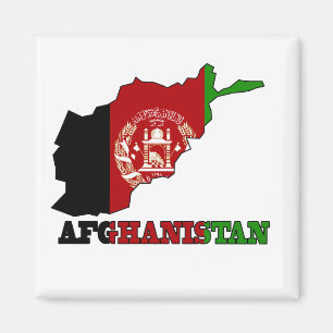 Flagge auf Karte Afghanistans Magnet