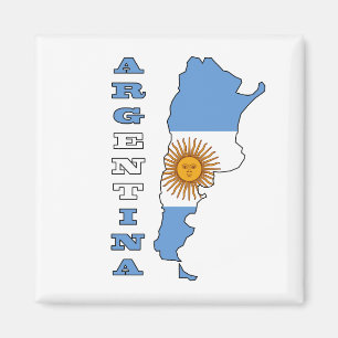 Flagge auf Karte Argentiniens Magnet