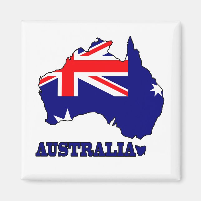 Flagge auf Karte Australiens Magnet (Vorne)