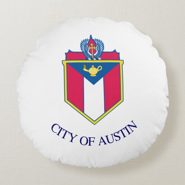 Flagge Austin (Texas) Stadt Rundes Kissen (Vorderseite)