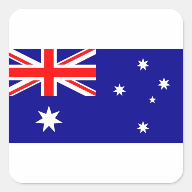 Flagge Australiens - australische Flagge Quadratischer Aufkleber (Vorderseite)