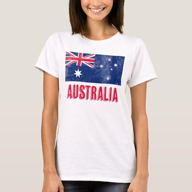 Flagge Australiens (Grunge Look) T-Shirt (Vorderseite)