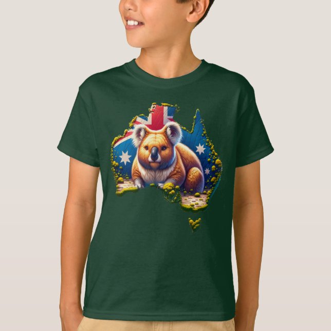 Flagge Australiens Koala Bear T-Shirt (Vorderseite)