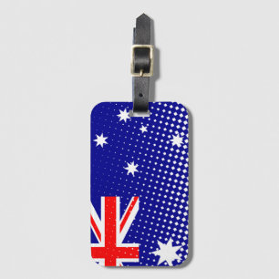 Flagge Australiens mit Halftone-Effekt Gepäckanhänger