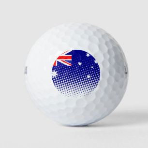 Flagge Australiens mit Halftone-Effekt Golfball