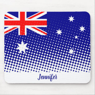 Flagge Australiens mit Halftone-Effekt-Individuell Mousepad
