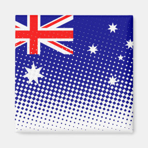 Flagge Australiens mit Halftone-Effekt Magnet