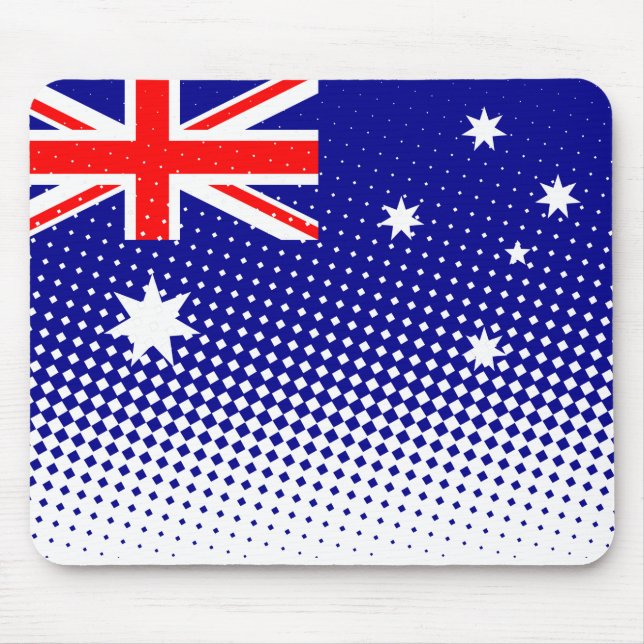 Flagge Australiens mit Halftone-Effekt Mousepad (Vorne)
