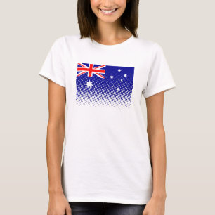 Flagge Australiens mit Halftone-Effekt T-Shirt