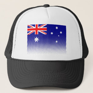 Flagge Australiens mit Halftone-Effekt Truckerkappe