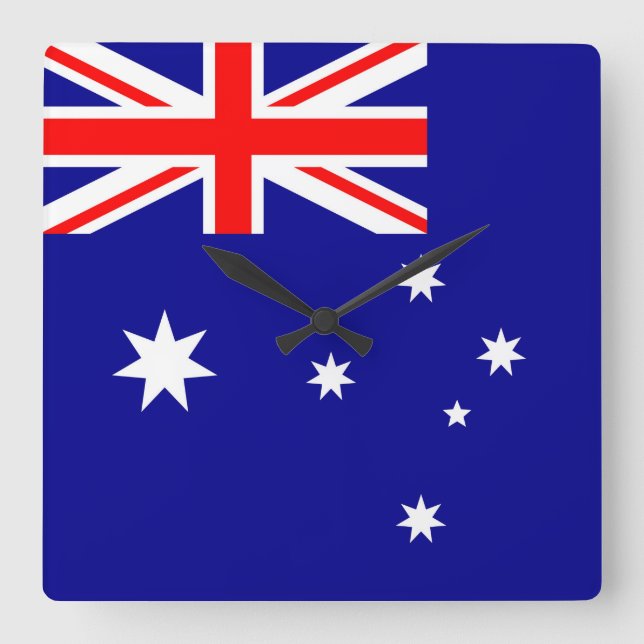 Flagge Australiens Quadratische Wanduhr (Vorderseite)