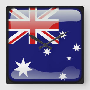 Flagge Australiens Quadratische Wanduhr