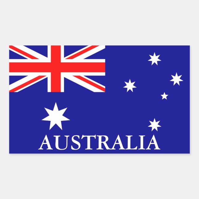 Flagge Australiens Rechteckiger Aufkleber (Vorderseite)