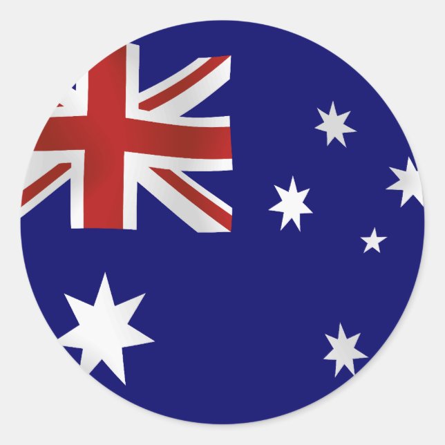 Flagge Australiens Runder Aufkleber (Vorderseite)