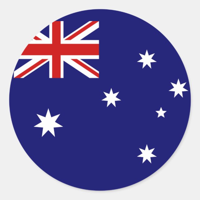 Flagge Australiens Runder Aufkleber (Vorderseite)
