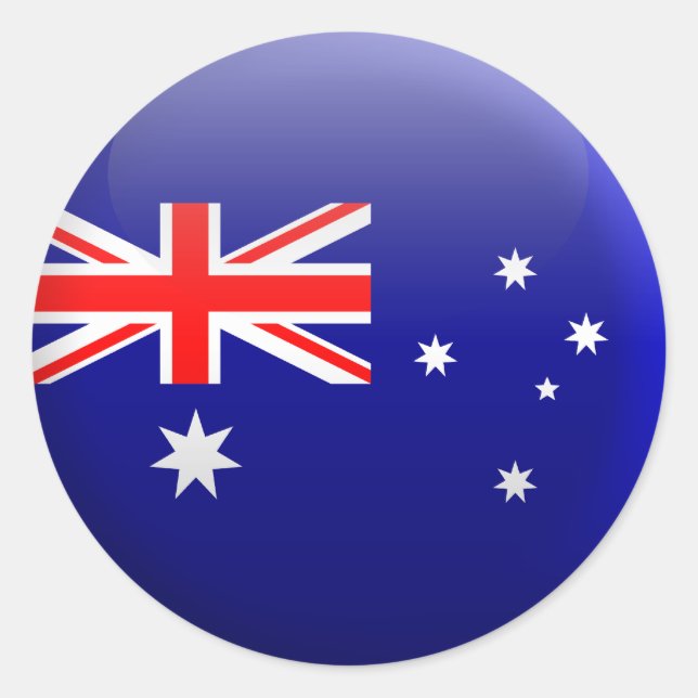Flagge Australiens Runder Aufkleber (Vorderseite)