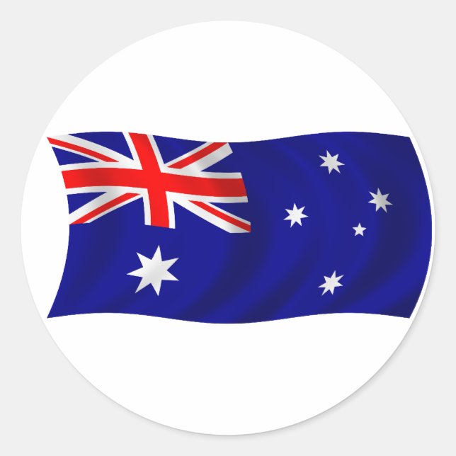 Flagge Australiens Runder Aufkleber (Vorderseite)