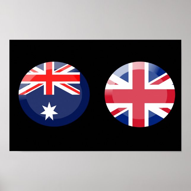 Flagge Australiens und Großbritanniens Poster (Vorne)
