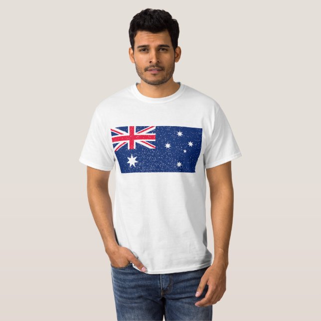 Flagge Australiens, Vintag T-Shirt (Vorne ganz)