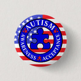Flagge-Autismus-Bewusstseins-Annahmeknopf Button