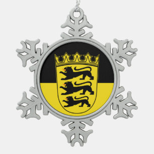 Flagge Baden-Württembergs Snowflake-Pewter-Christm Schneeflocken Zinn-Ornament