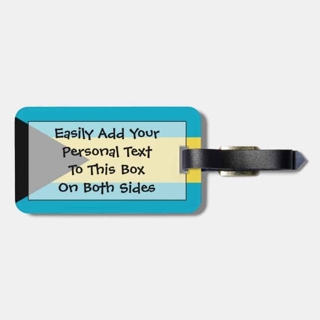 Flagge Bahamas einfacher Identifikation Gepäckanhänger (Rückseite horizontal)