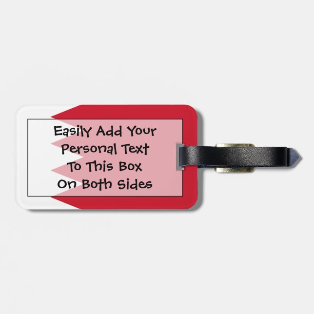 Flagge Bahrain Easy ID Personal Gepäckanhänger (Rückseite horizontal)