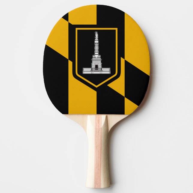 Flagge Baltimore, Maryland Ping Pong Paddle Tischtennis Schläger (Vorderseite)