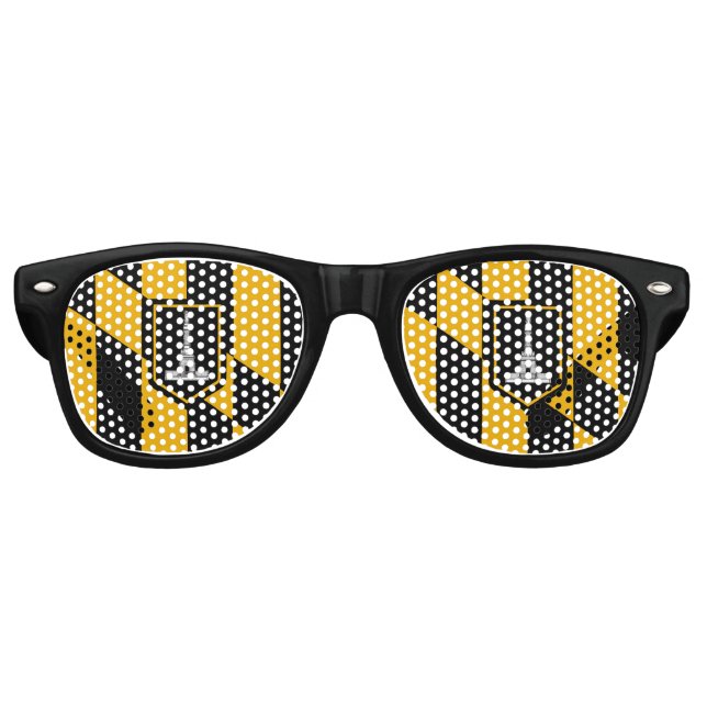 Flagge Baltimore, Maryland Retro Sonnenbrille (Vorderseite)