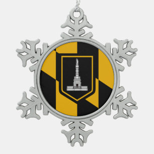 Flagge Baltimore, Maryland Schneeflocken Zinn-Ornament