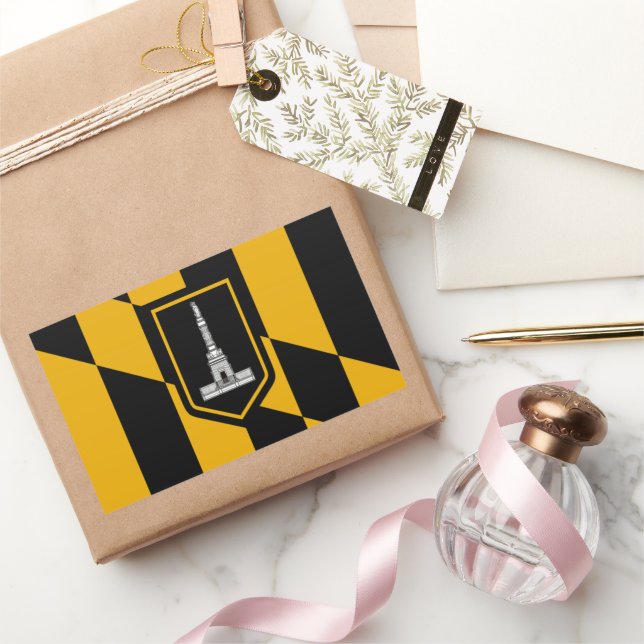 Flagge Baltimore (Maryland) Stadt Rechteckiger Aufkleber (Schenken)