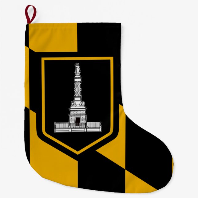 Flagge Baltimore (Maryland, USA) Großer Weihnachtsstrumpf (Vorderseite)