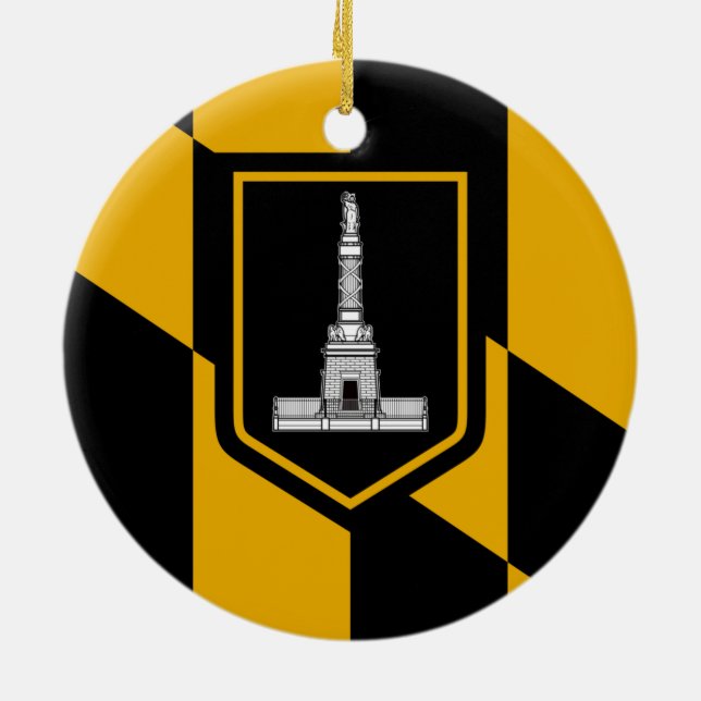 Flagge Baltimore (Maryland, USA) Keramik Ornament (Hinten)