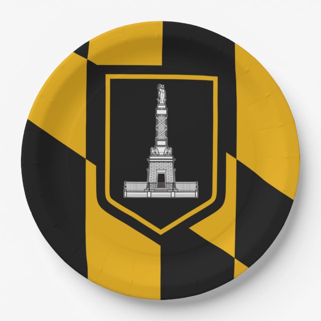 Flagge Baltimore (Maryland, USA) Pappteller (Vorderseite)