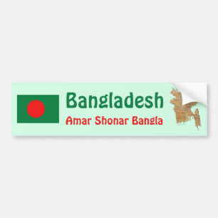 Flagge Bangladesch + Karte Autoaufkleber