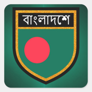 Flagge Bangladesch Quadratischer Aufkleber