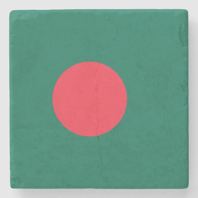 Flagge Bangladeschs (Bangladesch) Steinuntersetzer (Vorderseite)