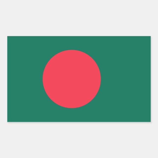 Flagge Bangladeschs, Flagge Bangladeschs Rechteckiger Aufkleber (Vorderseite)