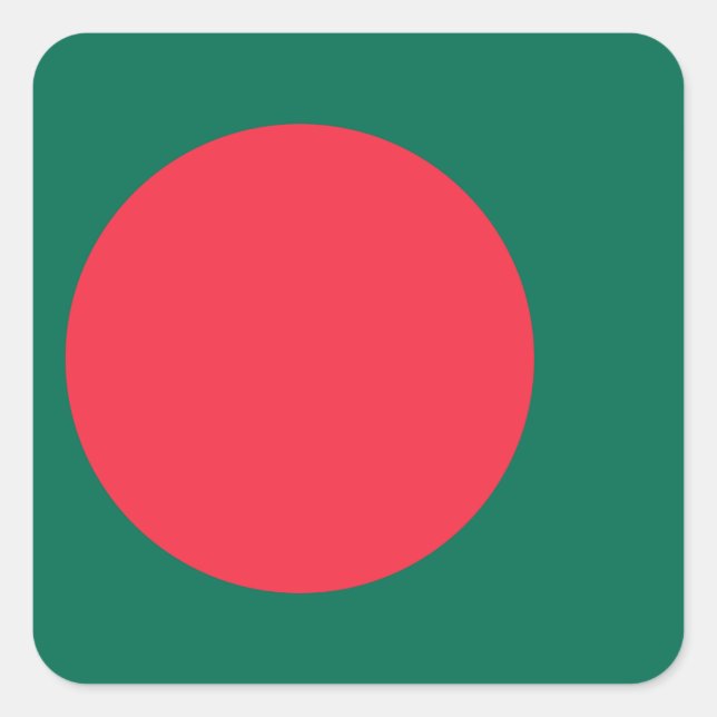 Flagge Bangladeschs Quadratischer Aufkleber (Vorderseite)