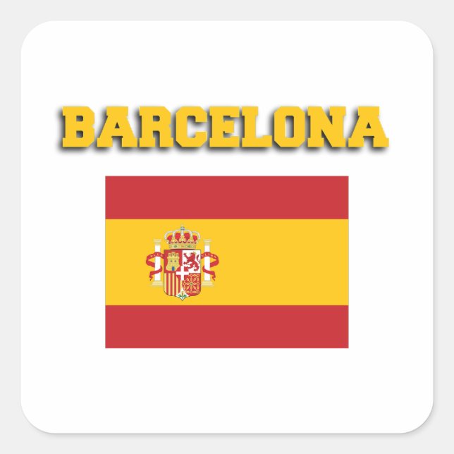 Flagge Barcelona Spanien Quadratischer Aufkleber (Vorderseite)