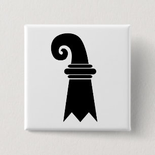 Flagge Basels, die Schweiz Button