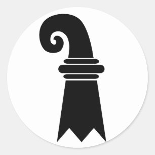 Flagge Basels, die Schweiz Runder Aufkleber