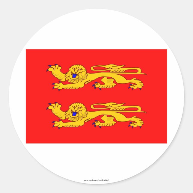 Flagge Basse-Normandie Runder Aufkleber (Vorderseite)