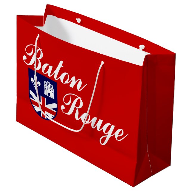 Flagge Baton Rouge, Louisiana Große Geschenktasche Große Geschenktüte (Vorderseite Schrägansicht)