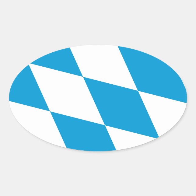 Flagge Bayerns, DEUTSCHLAND Ovaler Aufkleber (Vorderseite)
