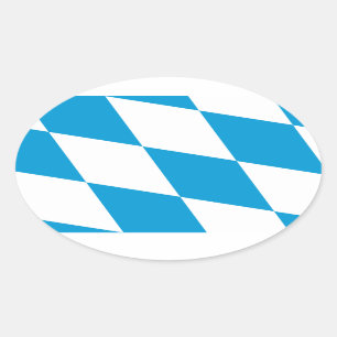 Flagge Bayerns, DEUTSCHLAND Ovaler Aufkleber