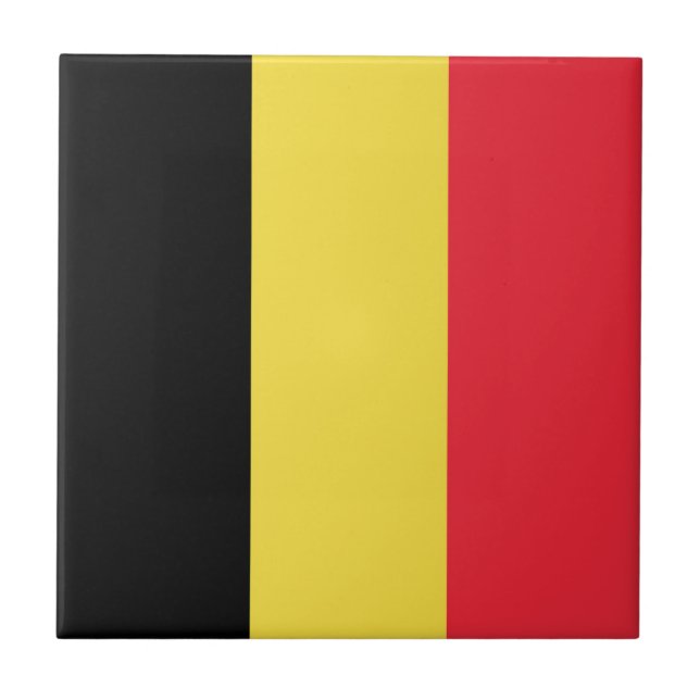 Flagge Belgien Tricolore Fliese (Vorderseite)
