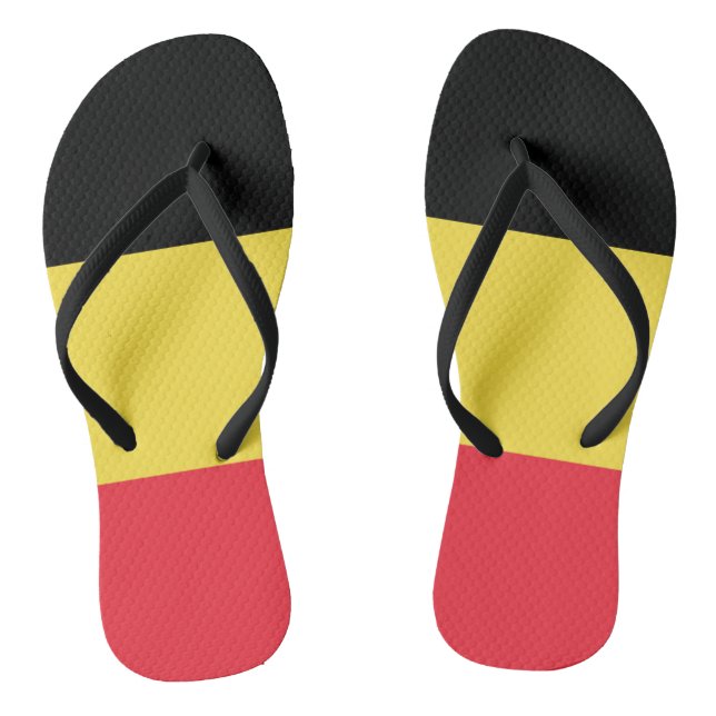 Flagge Belgien Tricolore Flip Flops (Fußbett)